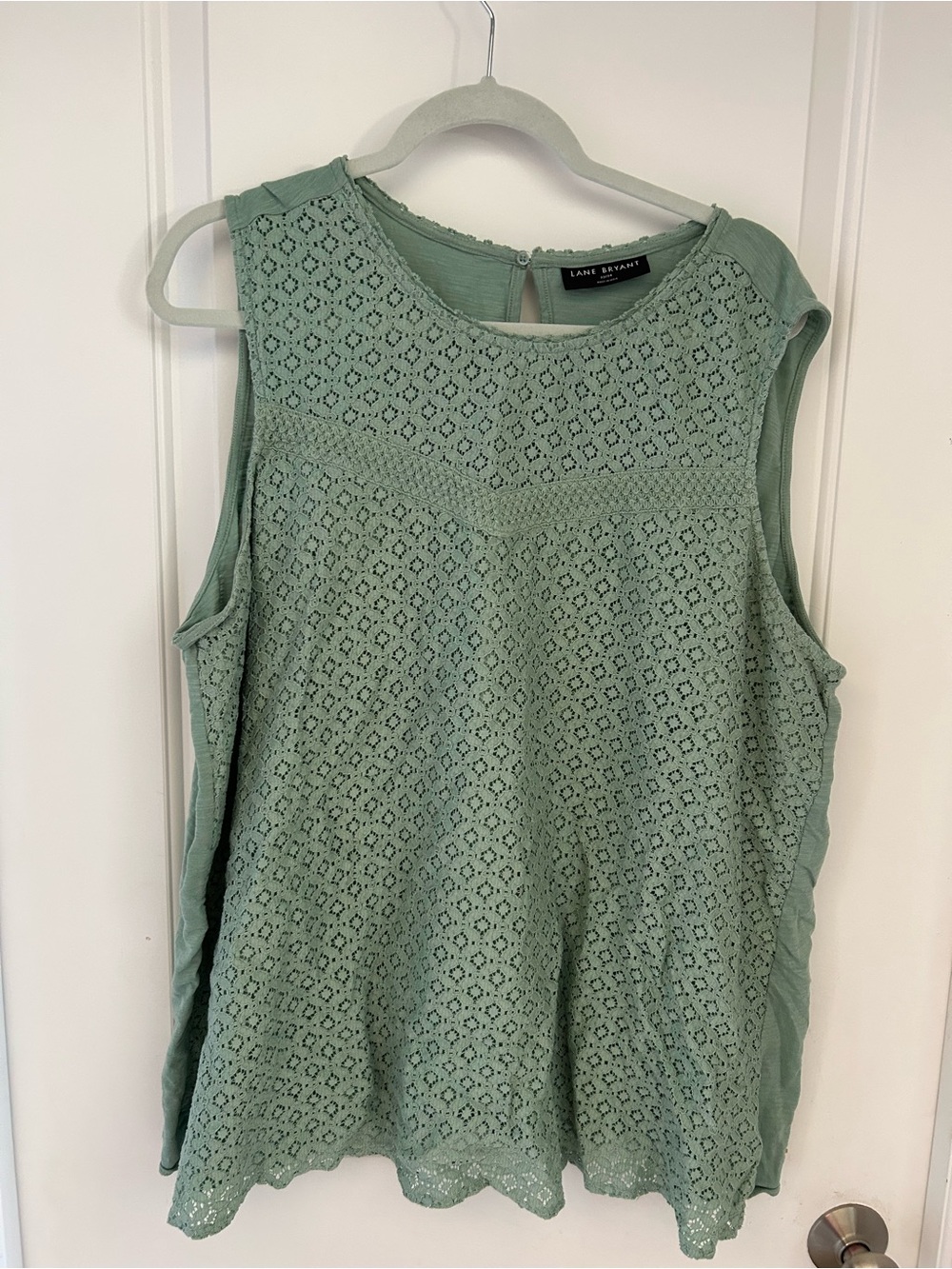 Lane Bryant Mint Green Lace Eyelet Sleeveless Top